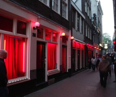 Prostitution windows in Amsterdam Red Light District