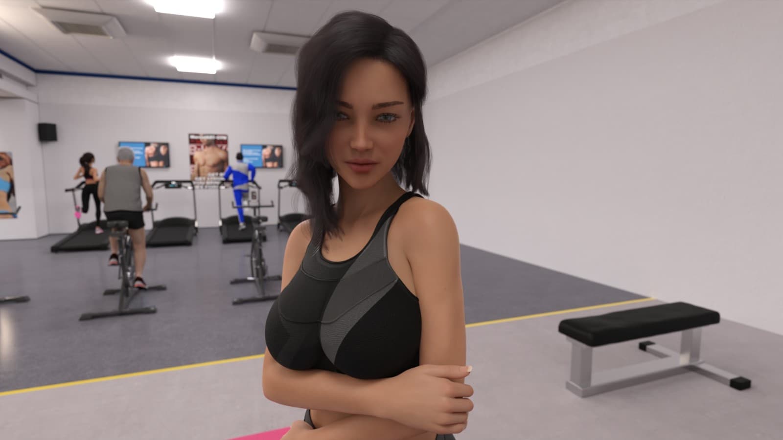 Innocence or Money Game - Jennifer in gym clothes flirting